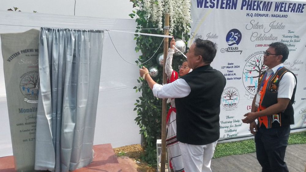 NPF Legislature Party Leader, Kuzholuzo (Azo) Nienu gracing the Western Phekmi Welfare Union 25th founding anniversary